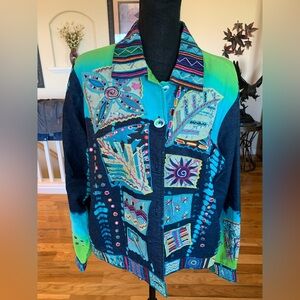 Coldwater Creek Artistic Patchwork Blazer